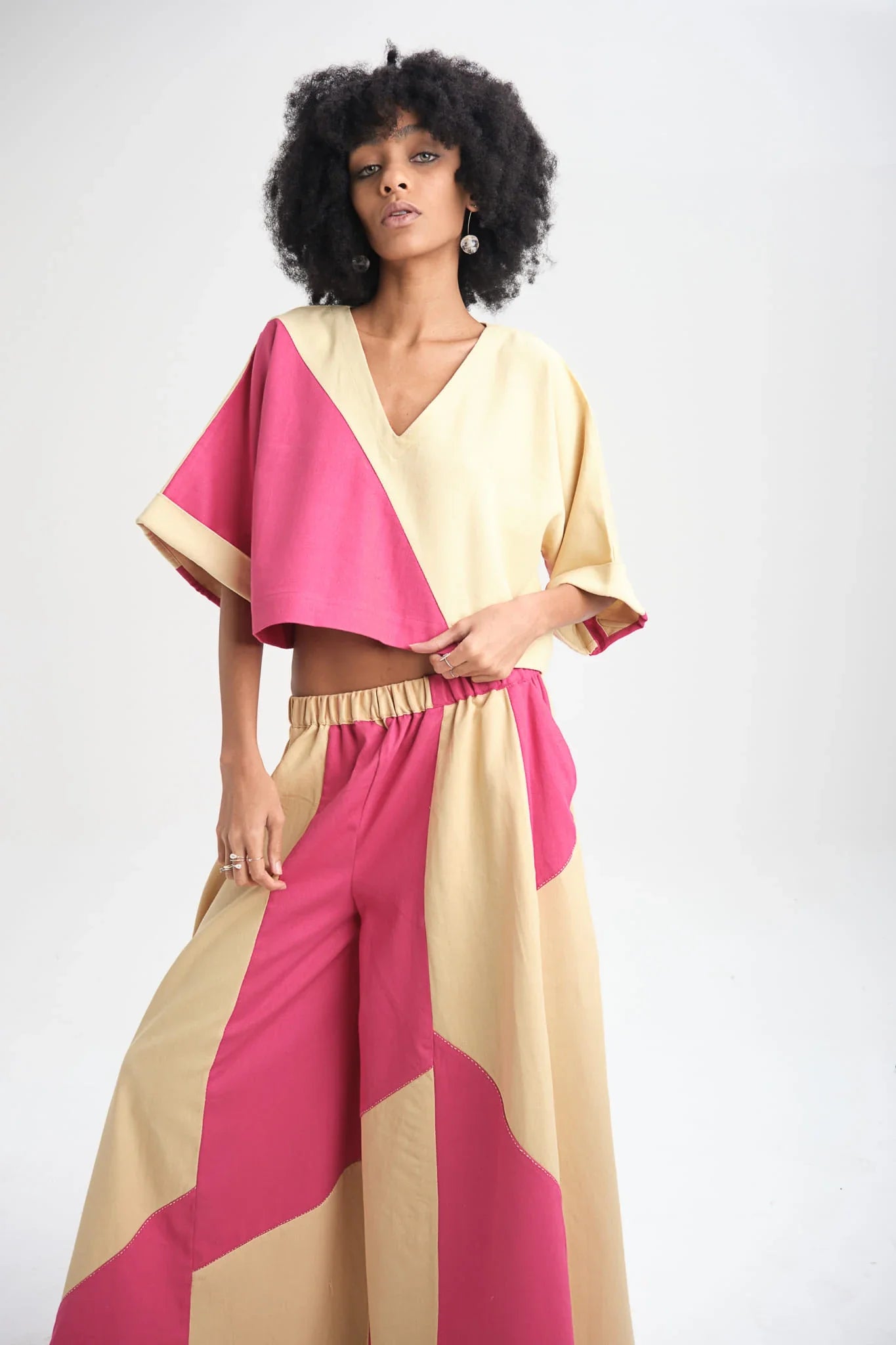 Pink Tulip Set in organic Drill Cotton by White Canvas - Image 2