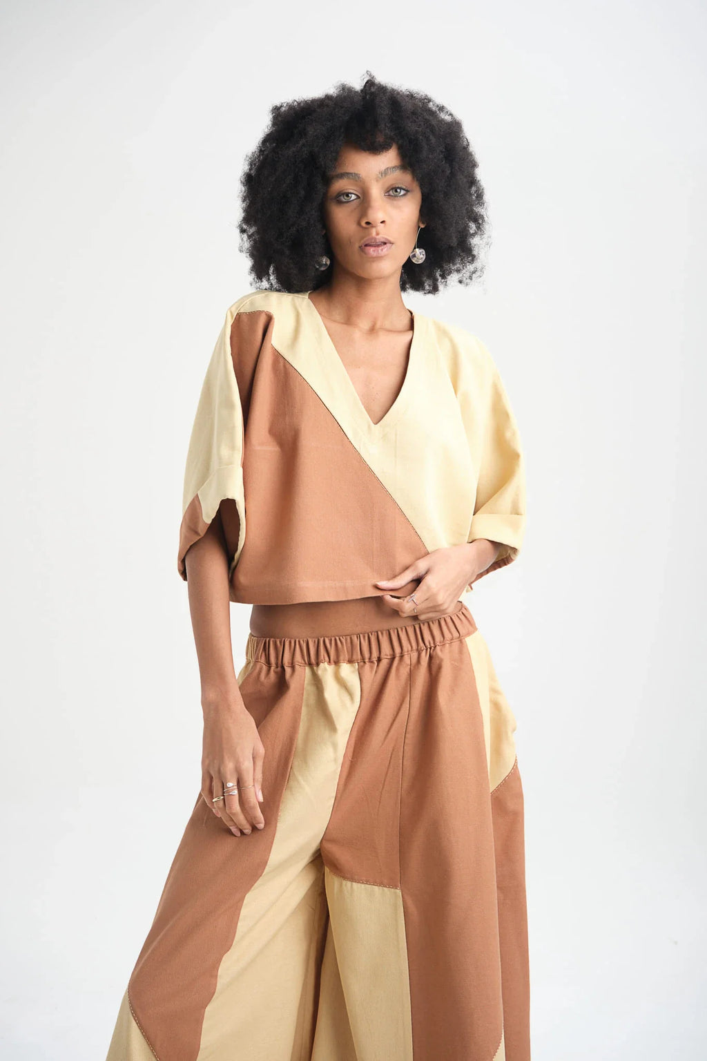 Clay Tulip Top in organic Drill Cotton by White Canvas - Image 1