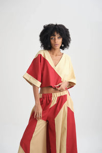 Red Tulip Top in organic Drill Cotton by White Canvas - Image 1