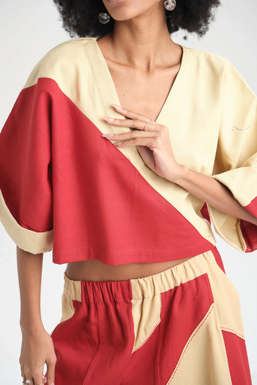 Red Tulip Top in organic Drill Cotton by White Canvas - Image 2