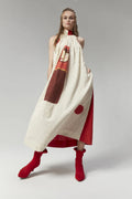 Red Istanbul Dress in handwoven Dobby Cotton by White Canvas - Image 1
