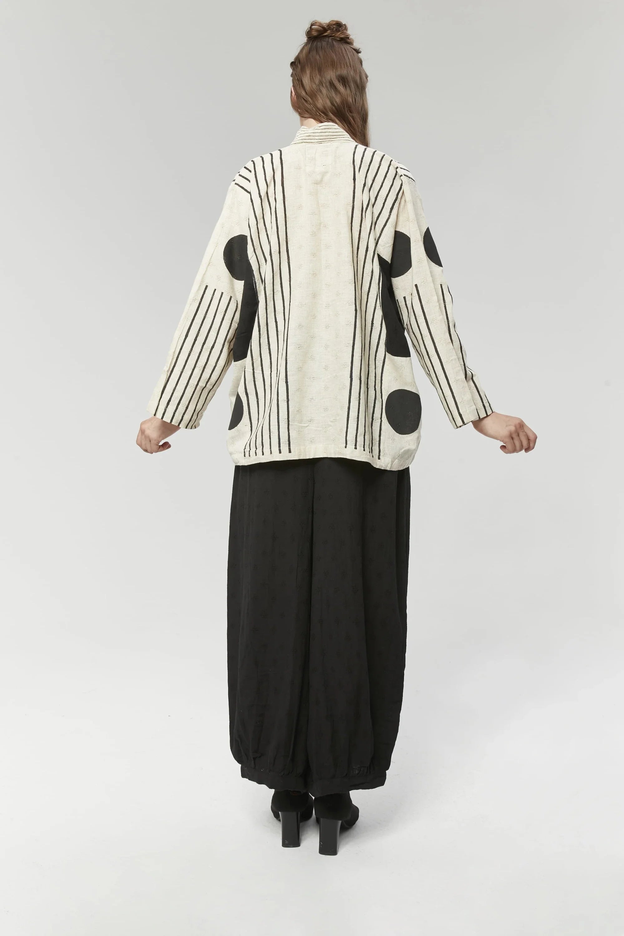 Black Indore Jacket in handwoven Dobby Cotton by White Canvas - Image 3