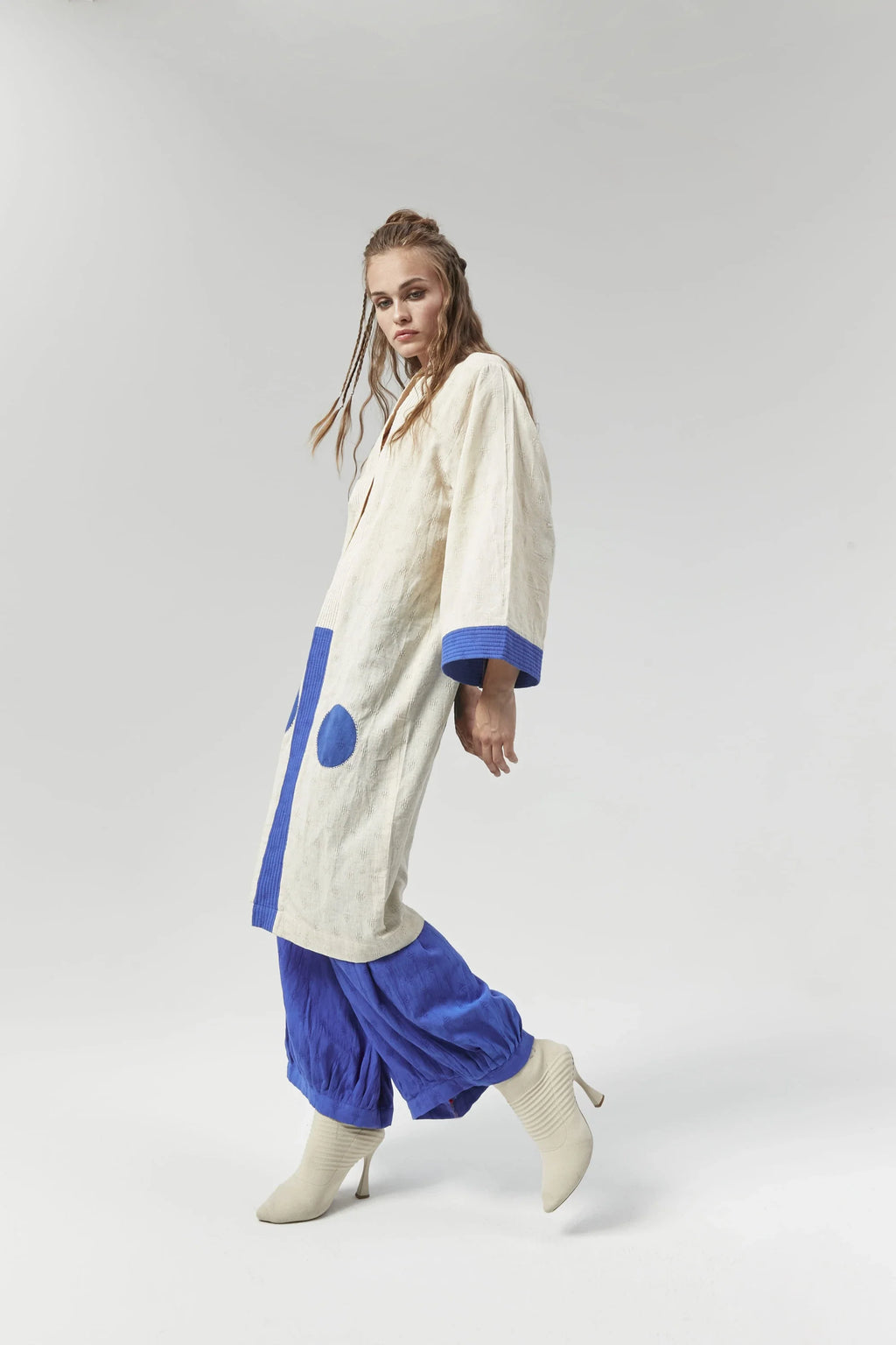 Blue Moscow Jacket in handwoven Dobby Cotton by White Canvas - Image 2