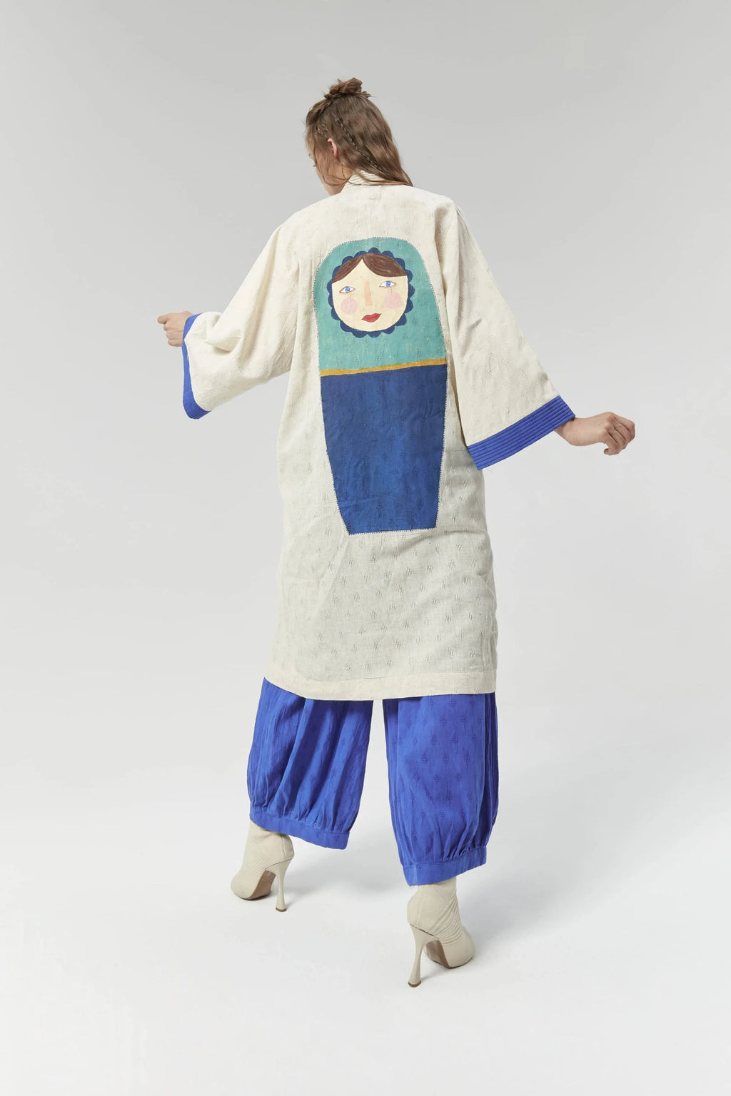 Blue Moscow Jacket in handwoven Dobby Cotton by White Canvas - Image 3