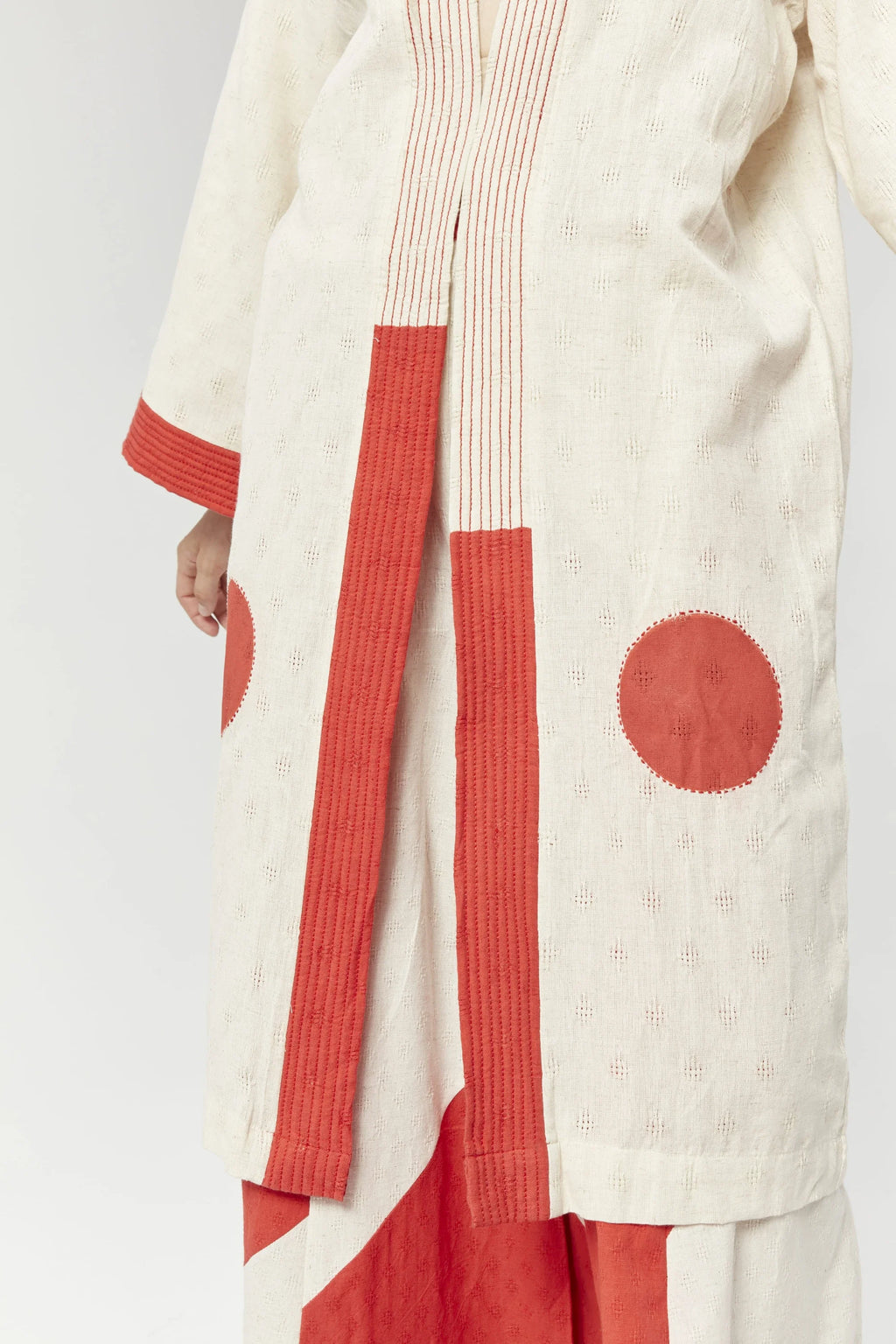 Red Moscow Jacket in handwoven Dobby Cotton by White Canvas - Image 6