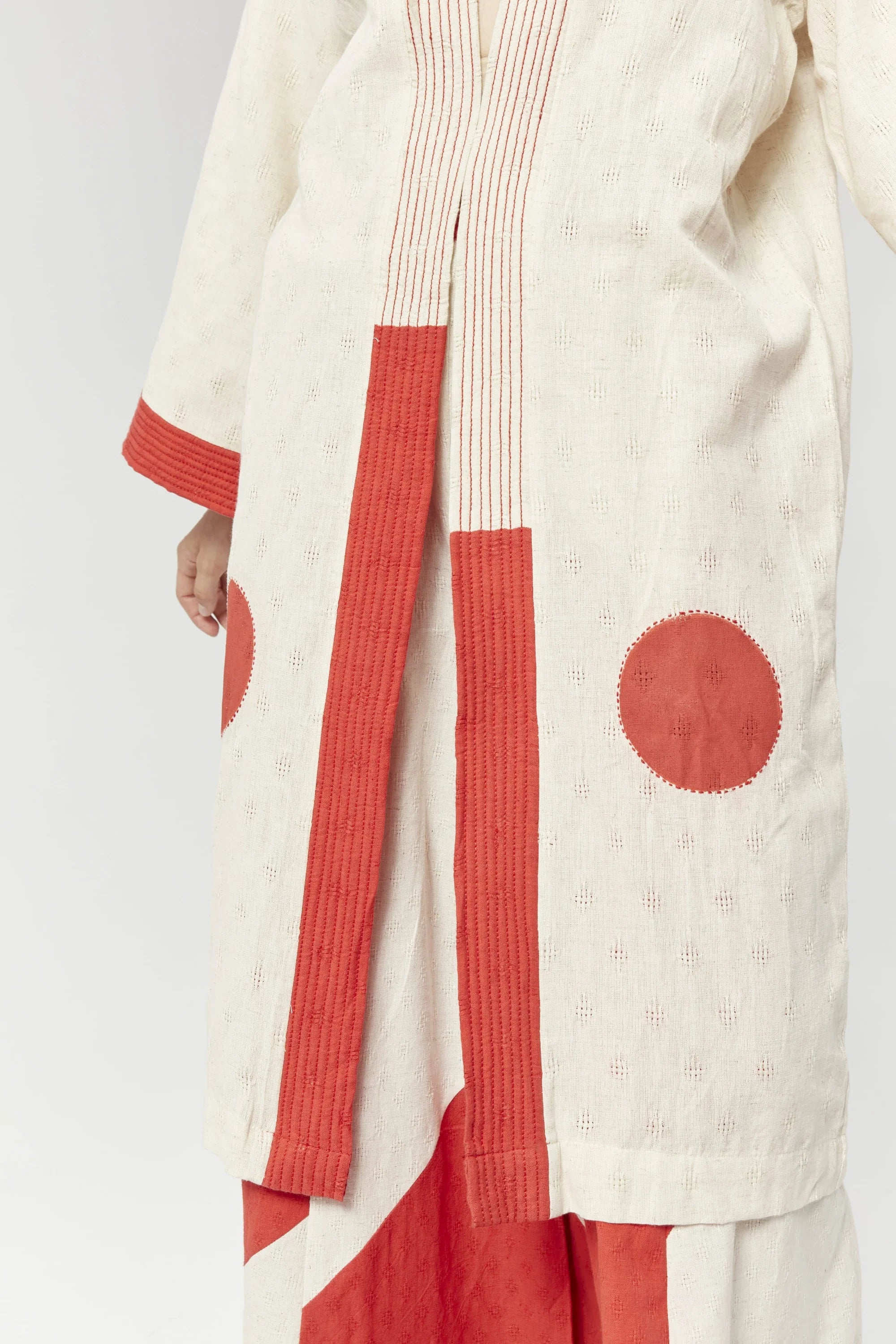 Red Moscow Jacket in handwoven Dobby Cotton by White Canvas - Image 6