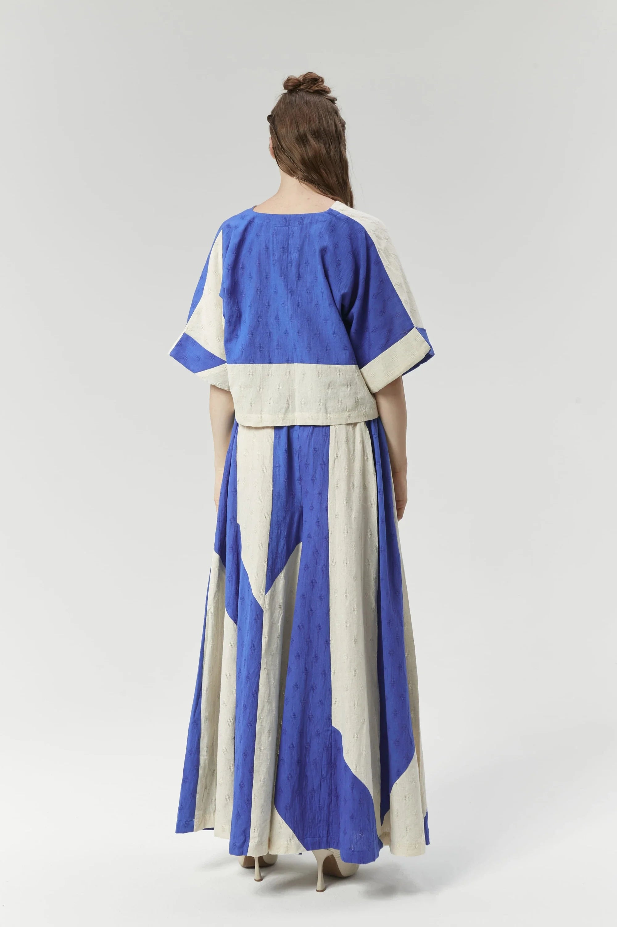 Blue  San Top in handwoven Dobby Cotton by White Canvas - Image 3