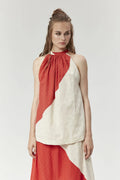 Red Sydney Top in handwoven Dobby Cotton by White Canvas - Image 1