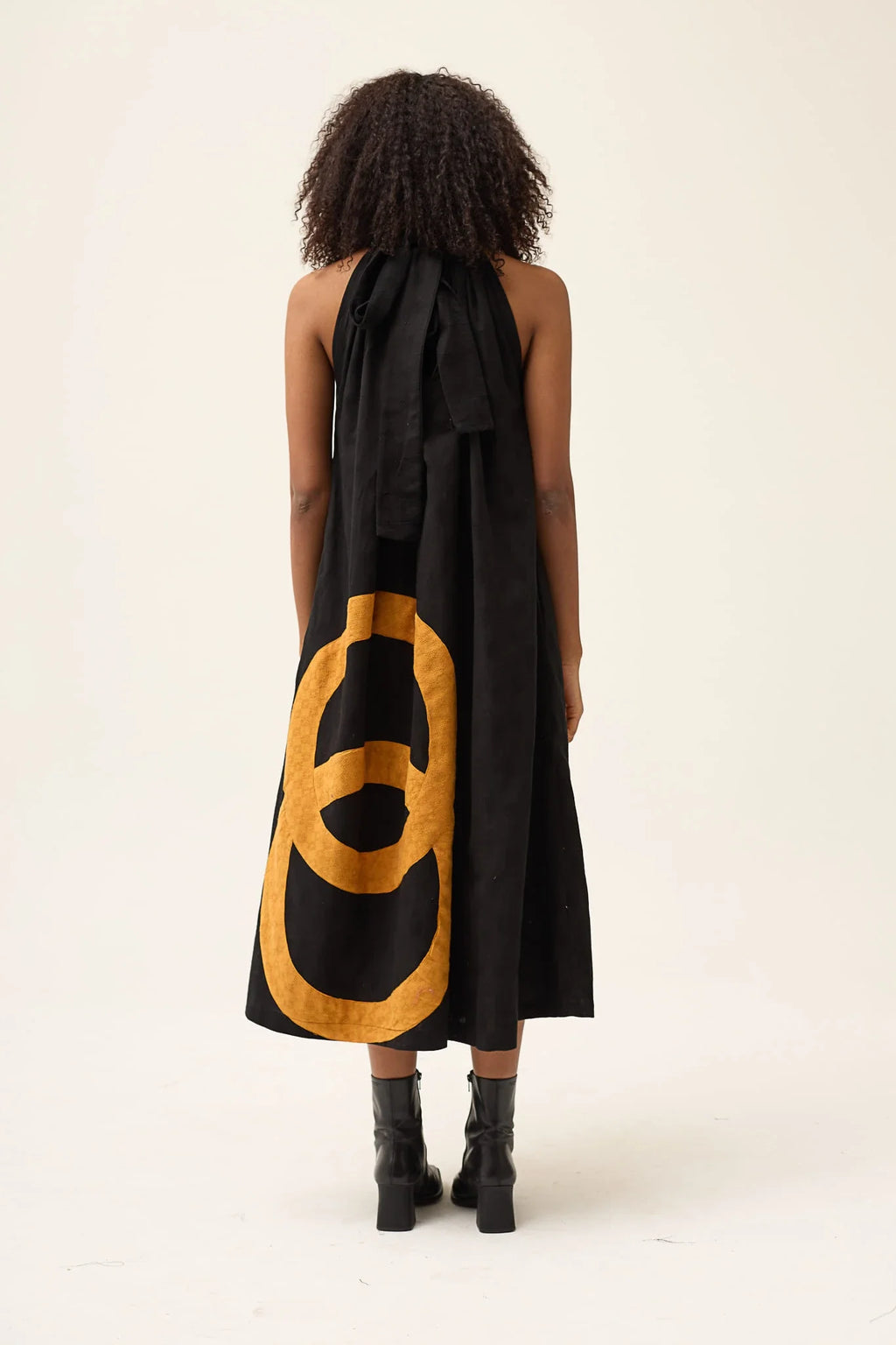 Orange Ashes Dress in handwoven Dobby Cotton by White Canvas - Image 4