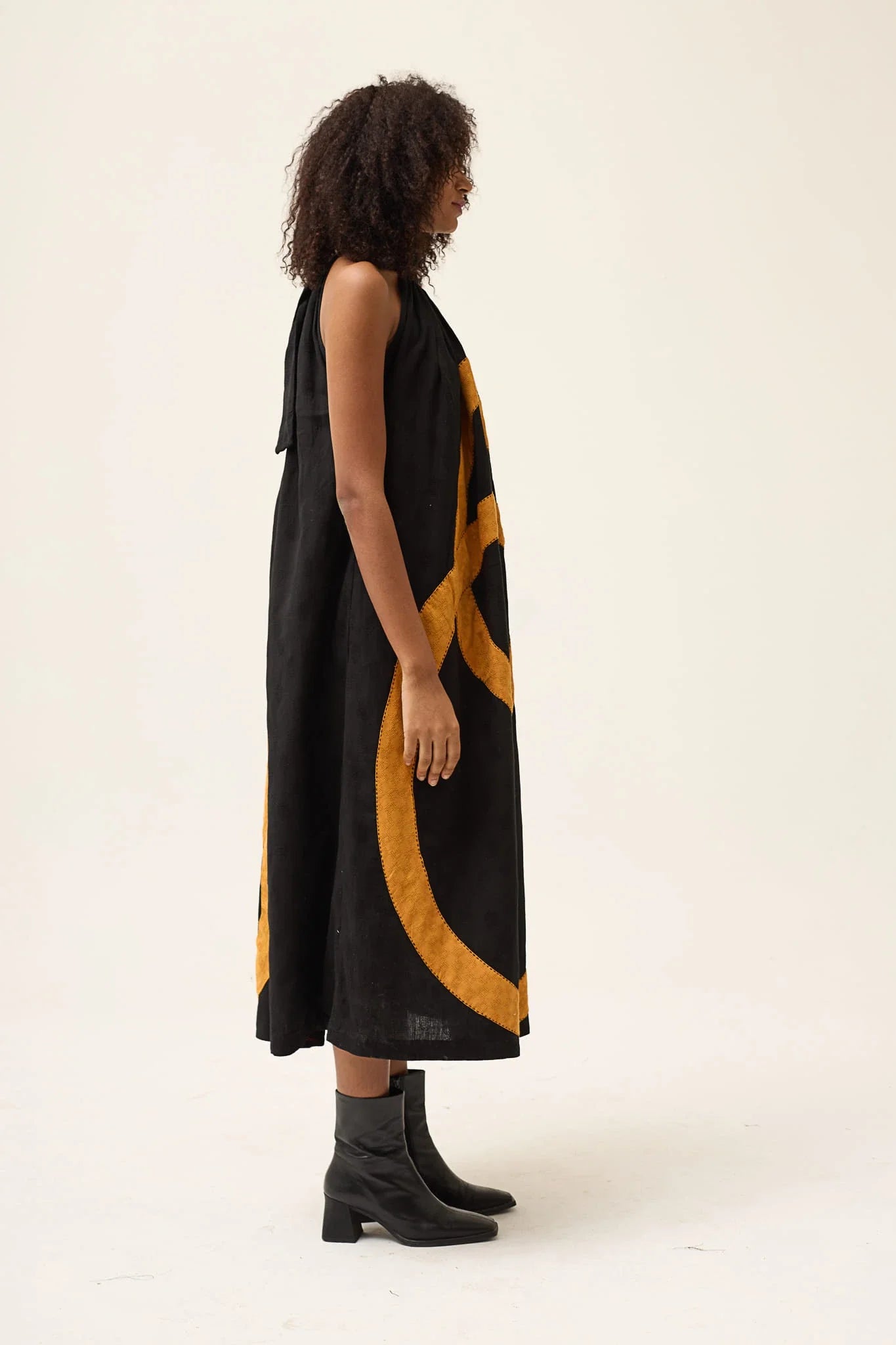 Orange Ashes Dress in handwoven Dobby Cotton by White Canvas - Image 5