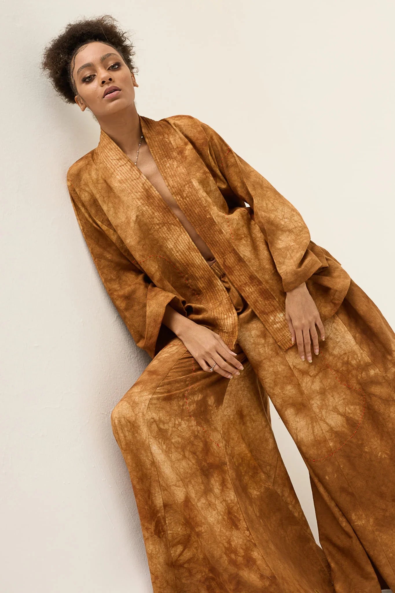 Coffee Blush Jacket in handwoven Dobby Cotton by White Canvas - Image 2