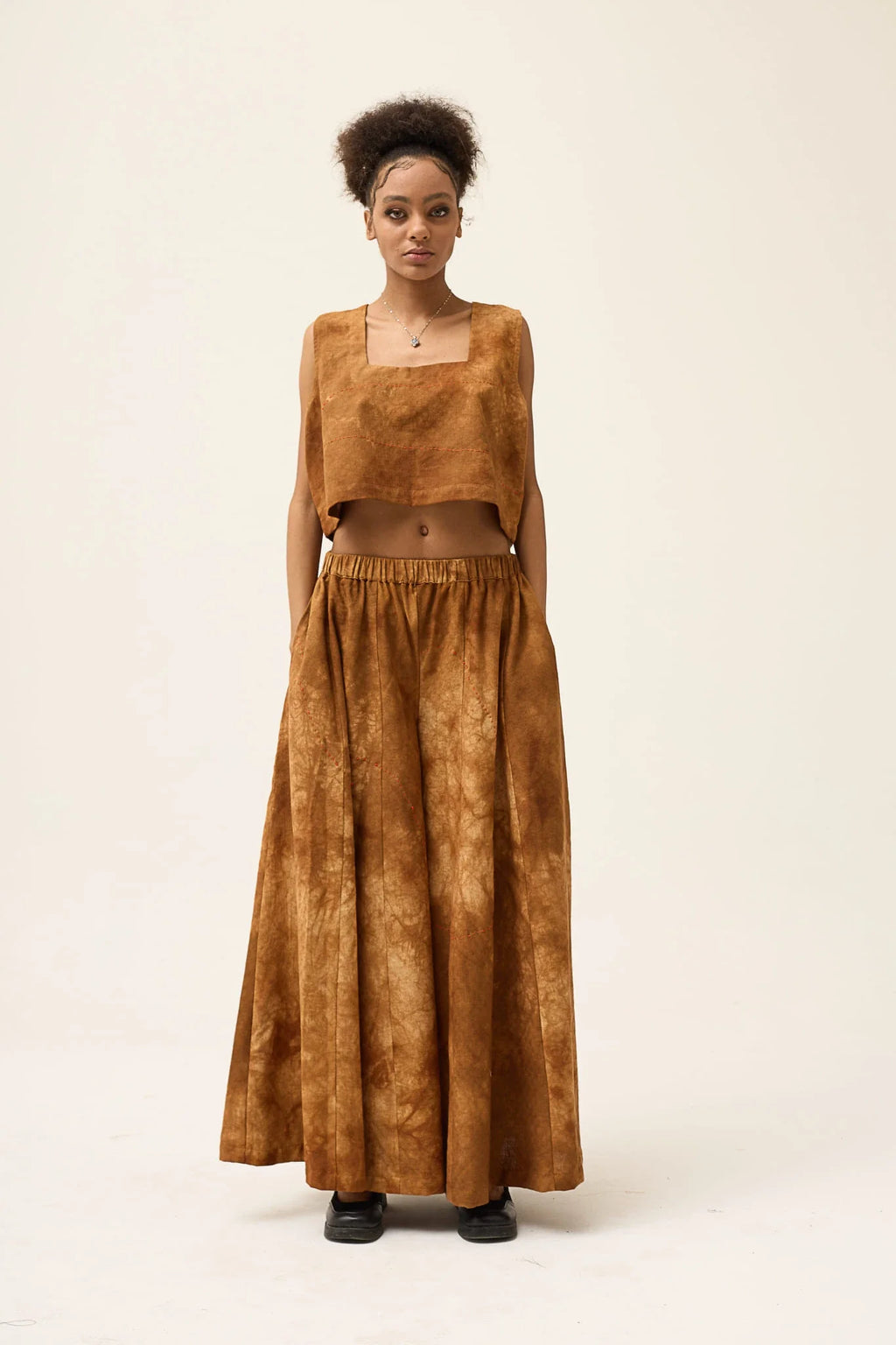 Coffee Dyed Set in handwoven Dobby Cotton by White Canvas - Image 1