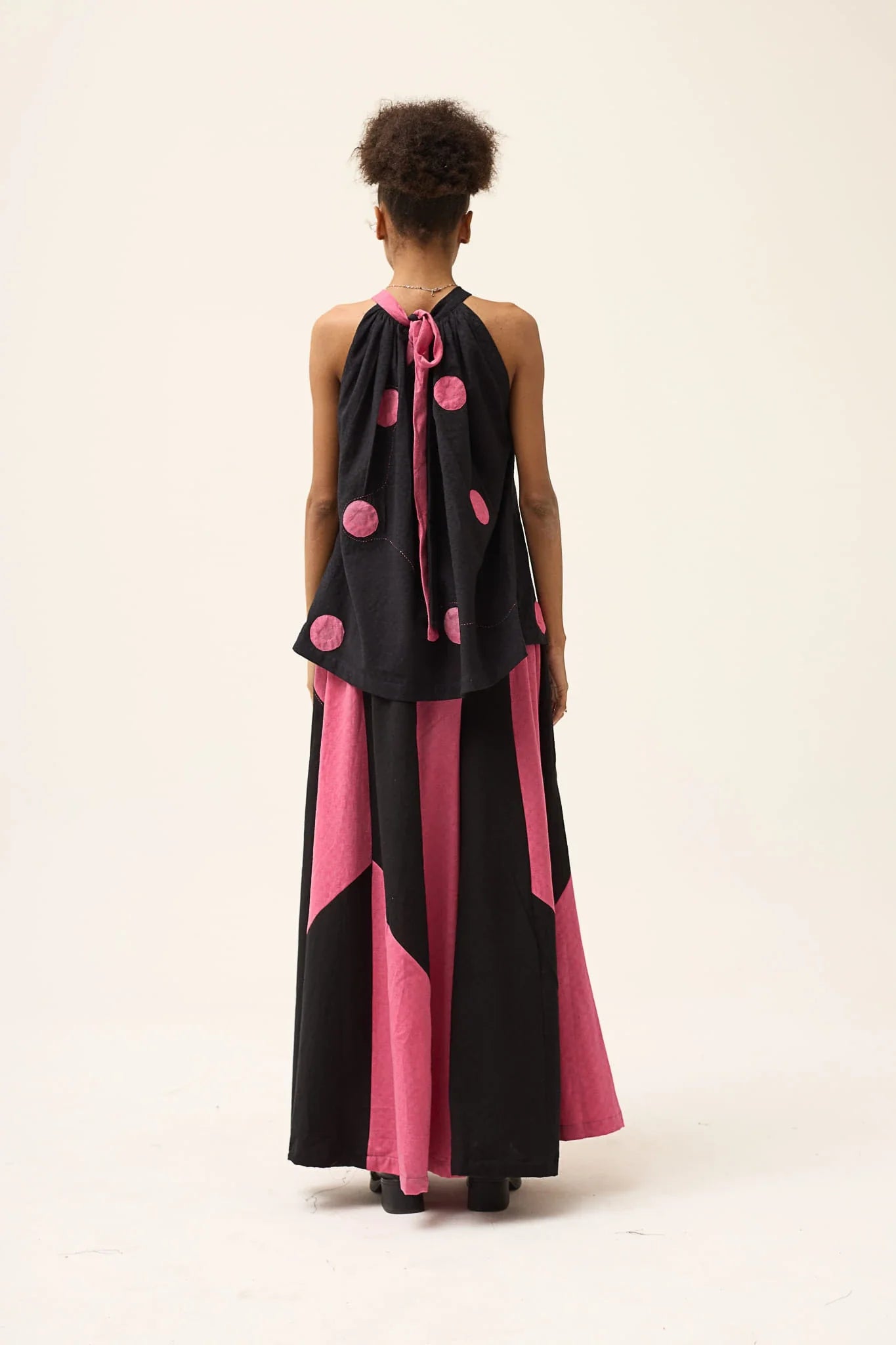 Pink Polka Ashes Top in handwoven Dobby Cotton by White Canvas - Image 4