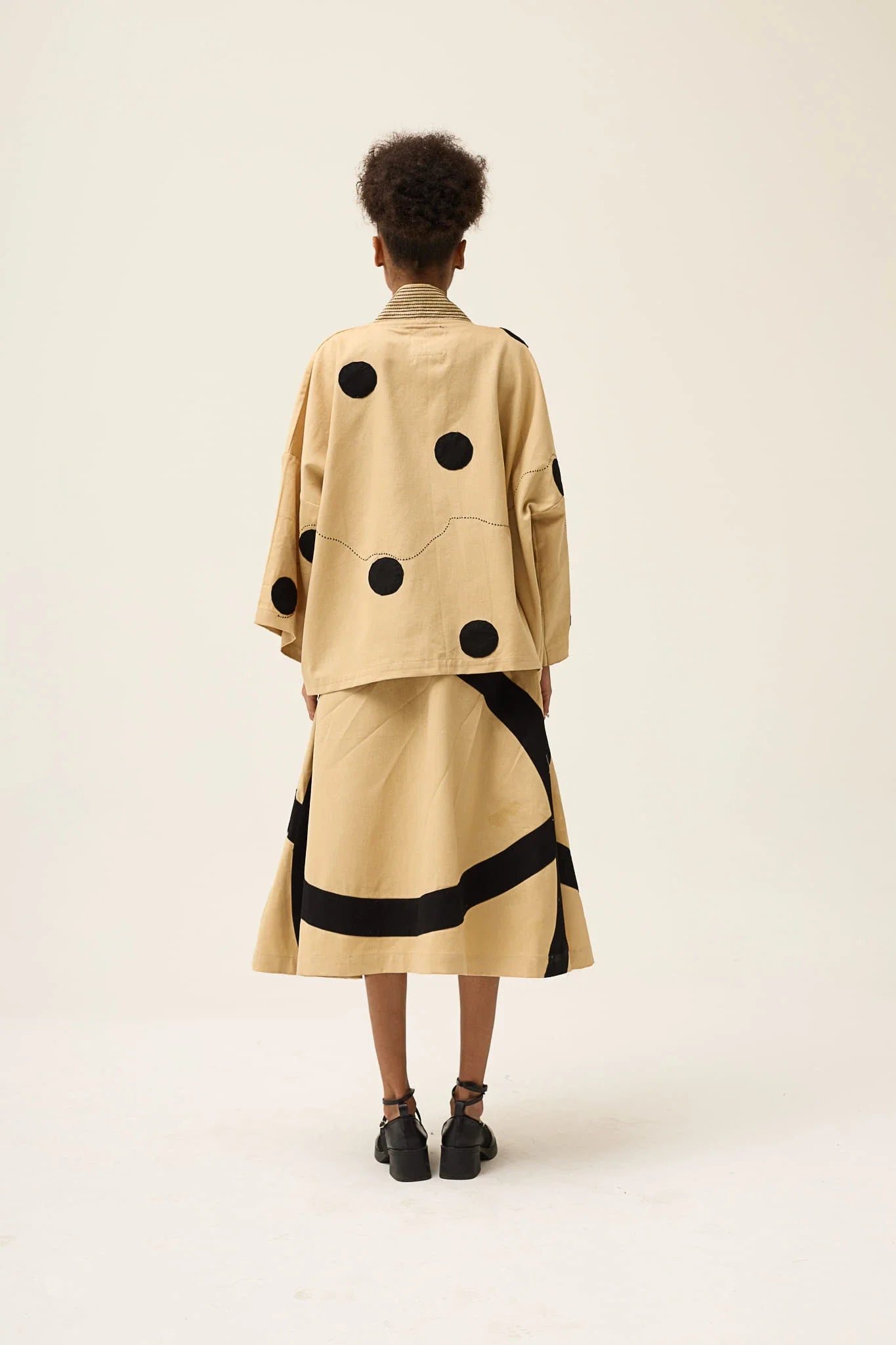 Beige Polka Blush Jacket in organic Drill Cotton by White Canvas - Image 4