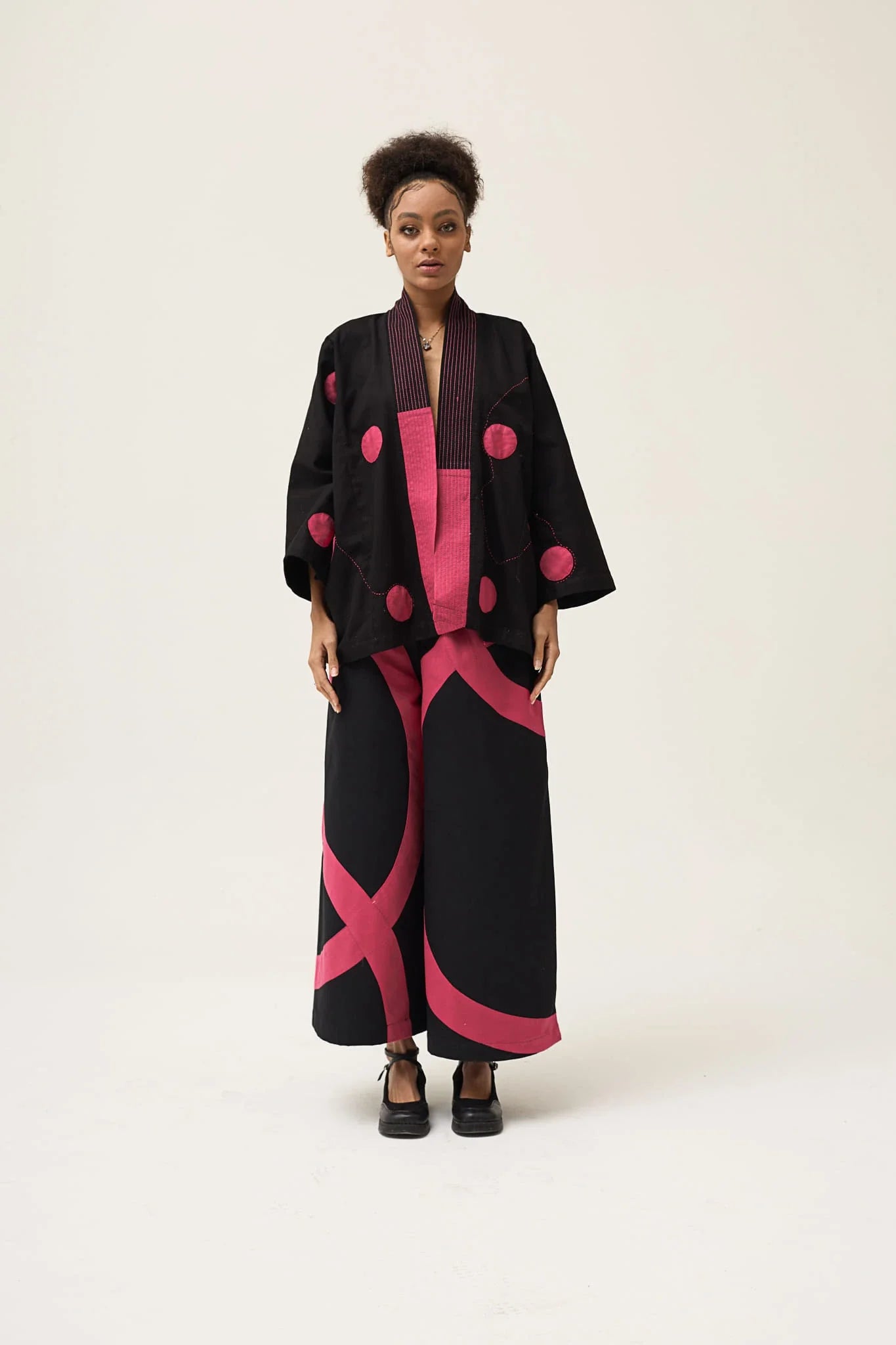 Pink Polka Blush Jacket in organic Drill Cotton by White Canvas - Image 1