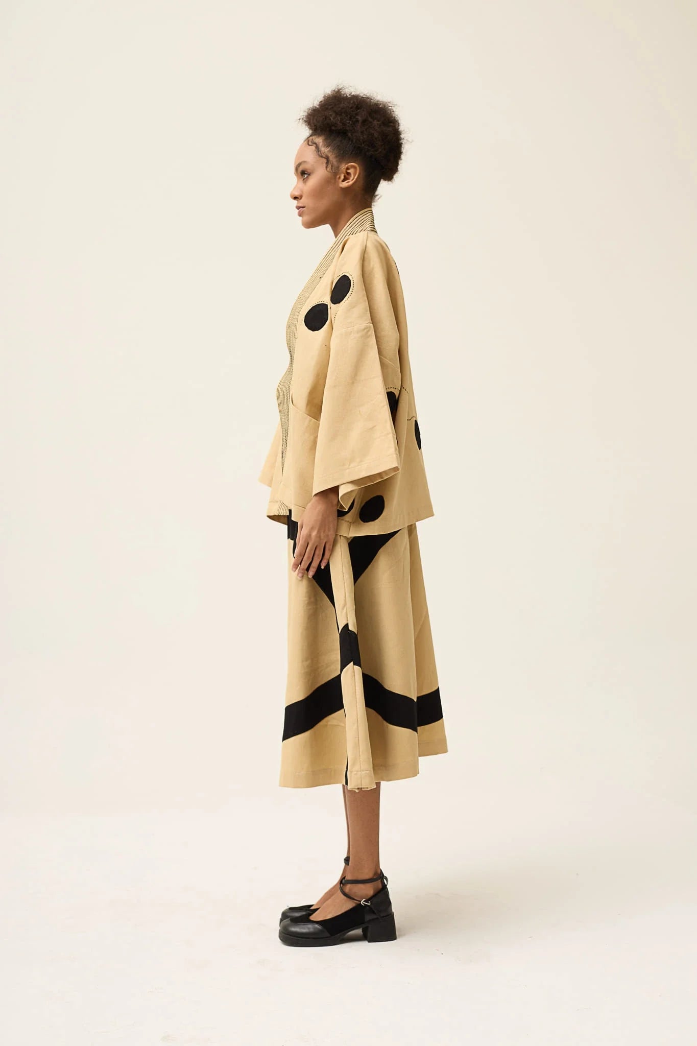 Beige Polka Blush Set in organic Drill Cotton by White Canvas - Image 3