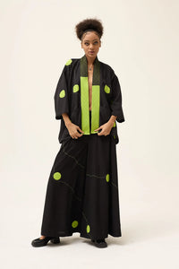 Green Polka Blush Set in handwoven Dobby Cotton by White Canvas - Image 1