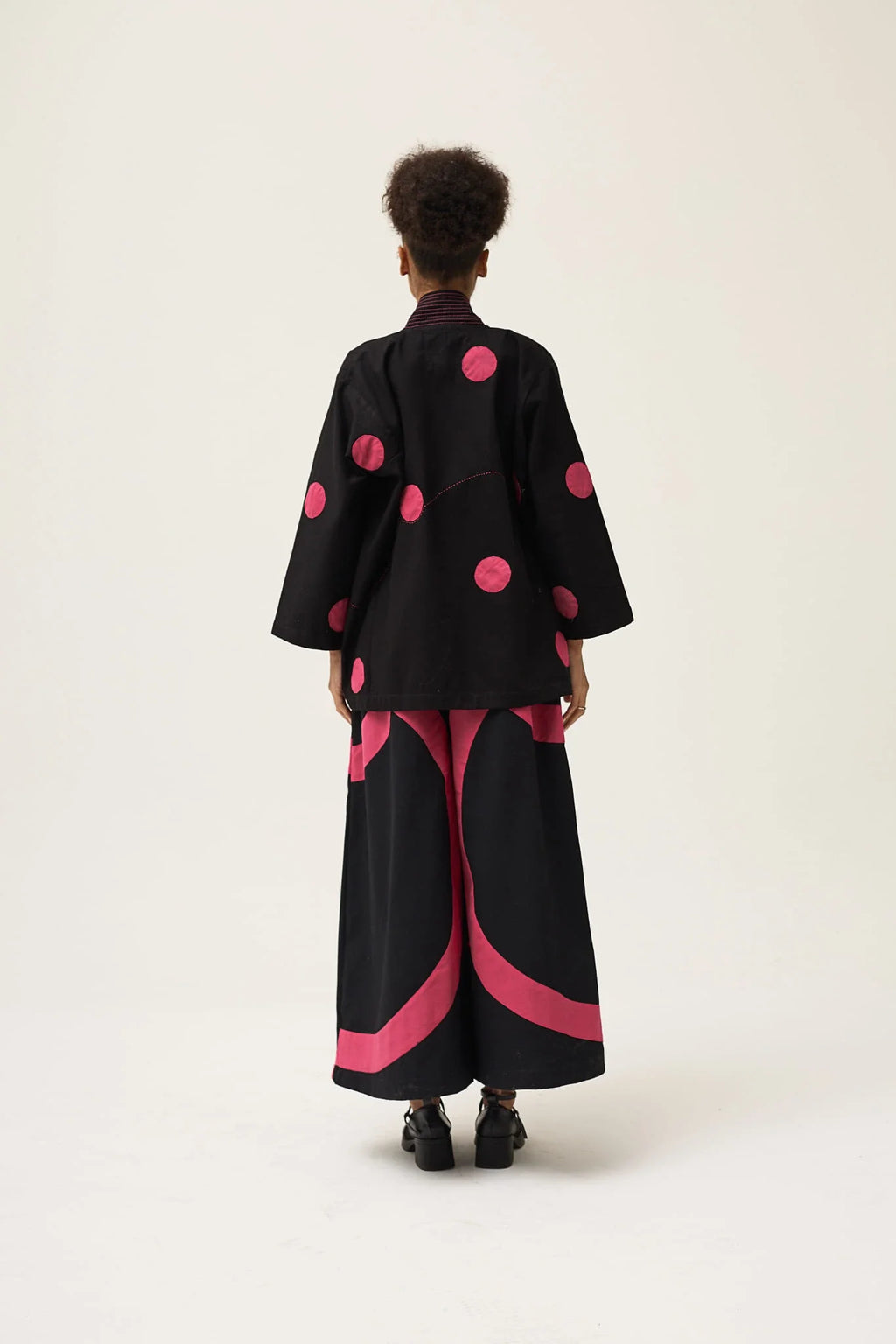 Pink Polka Blush Set in organic Drill Cotton by White Canvas - Image 4