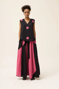 Pink Polka Bunny Set in handwoven Dobby Cotton by White Canvas - Image 1