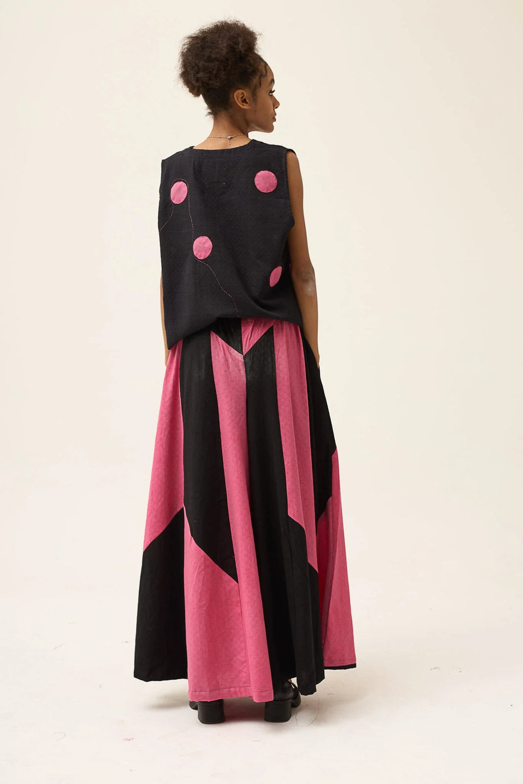 Pink Polka Bunny Set in handwoven Dobby Cotton by White Canvas - Image 4