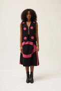 Pink Polka Petal Vest in organic Drill Cotton by White Canvas - Image 1