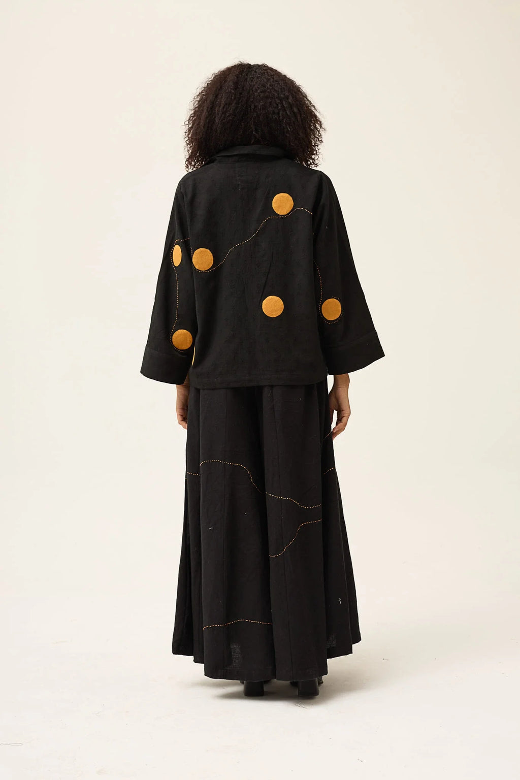 Orange Polka Shirt in handwoven Dobby Cotton by White Canvas - Image 4