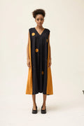 Orange Polka Wisp Dress in handwoven Dobby Cotton by White Canvas - Image 1