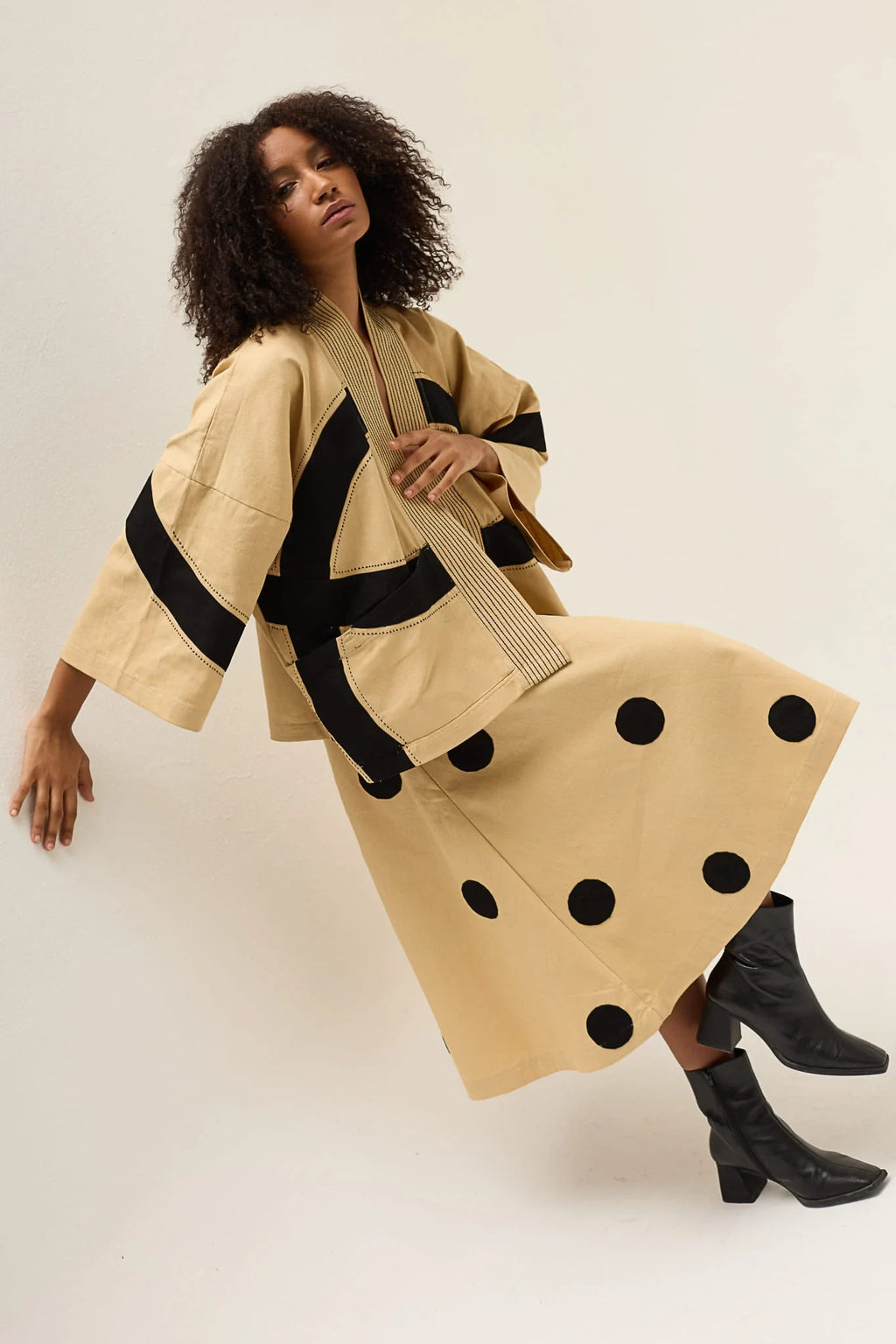 Beige Ring Blush Jacket in organic Drill Cotton by White Canvas - Image 4