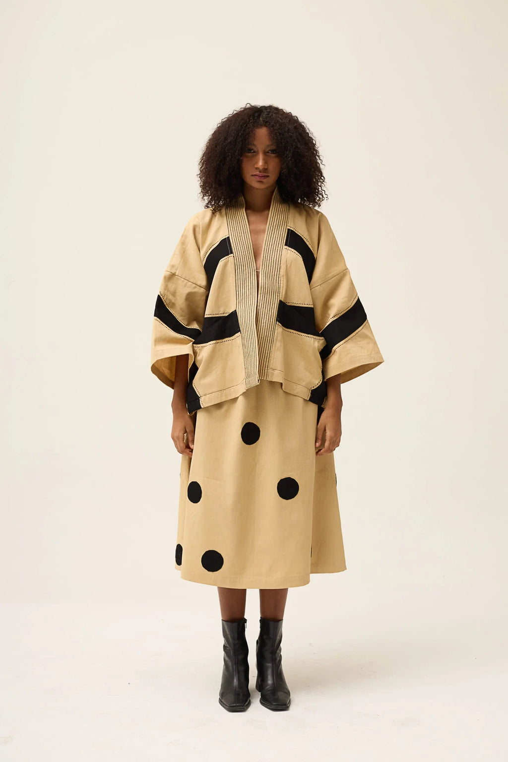 Beige Ring Blush Set in organic Drill Cotton by White Canvas - Image 1