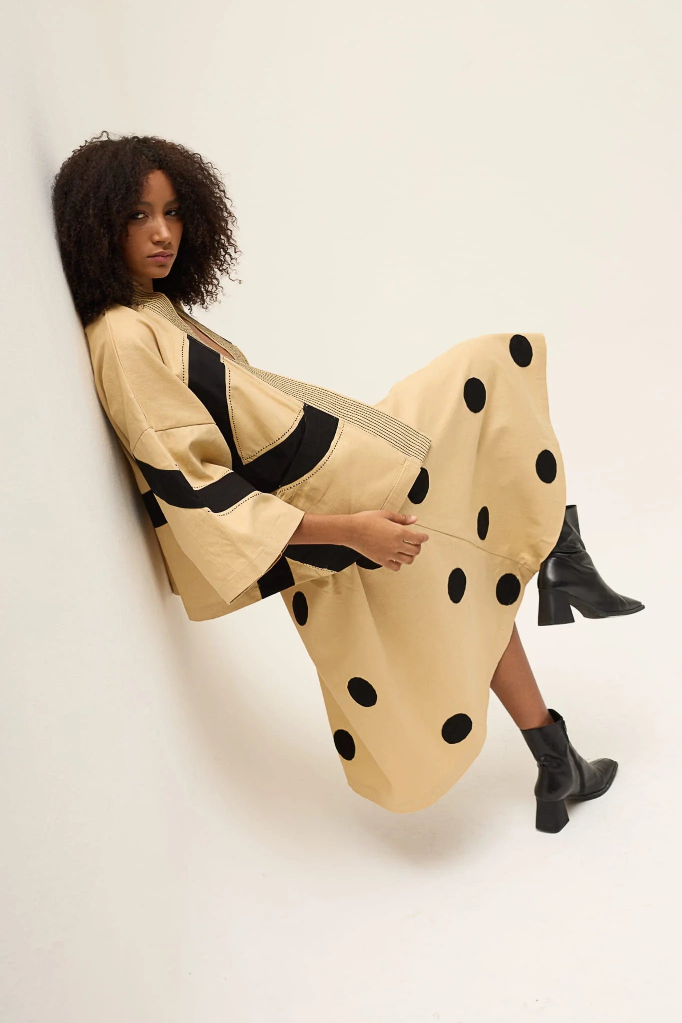 Beige Ring Blush Set in organic Drill Cotton by White Canvas - Image 4