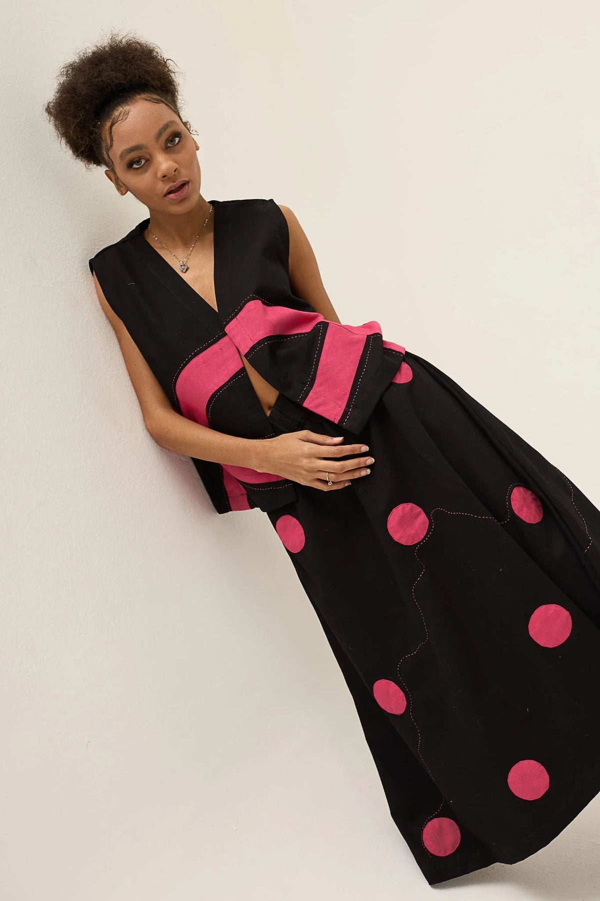 Pink Ring Petal Vest in organic Drill Cotton by White Canvas - Image 2