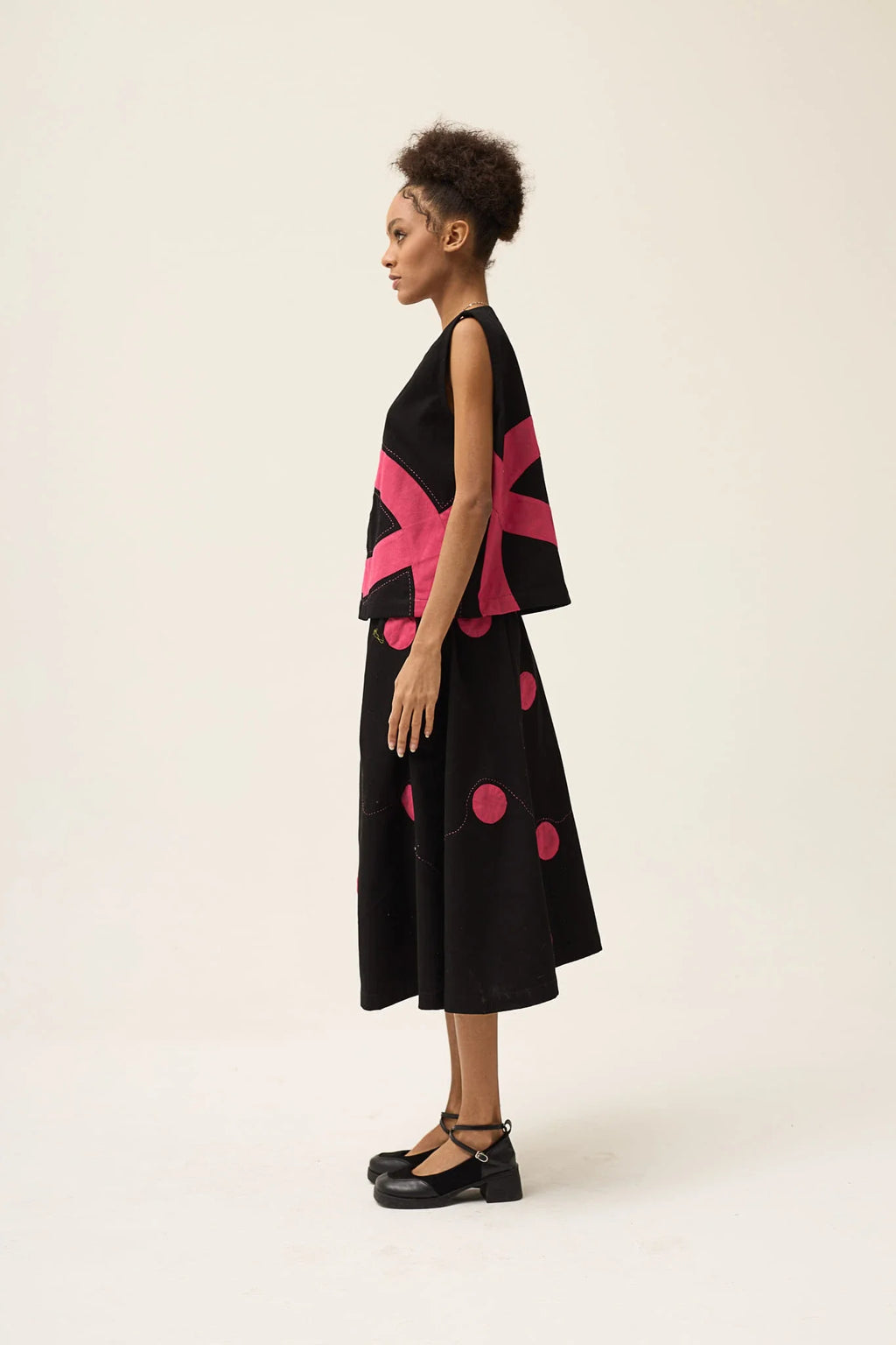 Pink Ring Petal Vest in organic Drill Cotton by White Canvas - Image 3