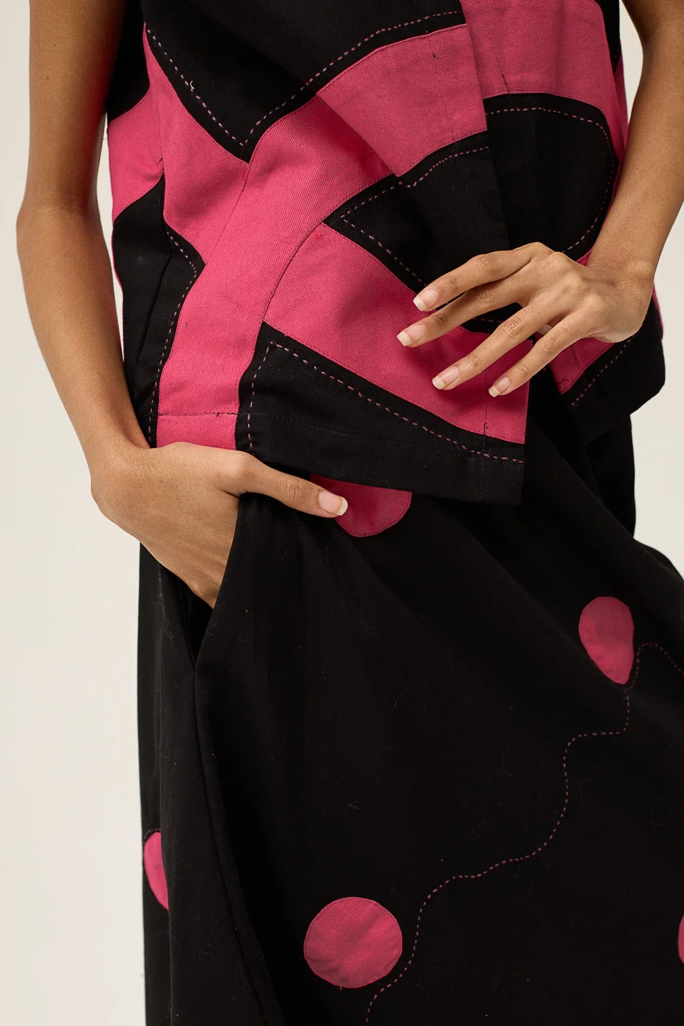 Pink Ring Petal Vest in organic Drill Cotton by White Canvas - Image 6