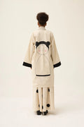 Cream Whirl Polka Jacket in handwoven Dobby Cotton by White Canvas - Image 1