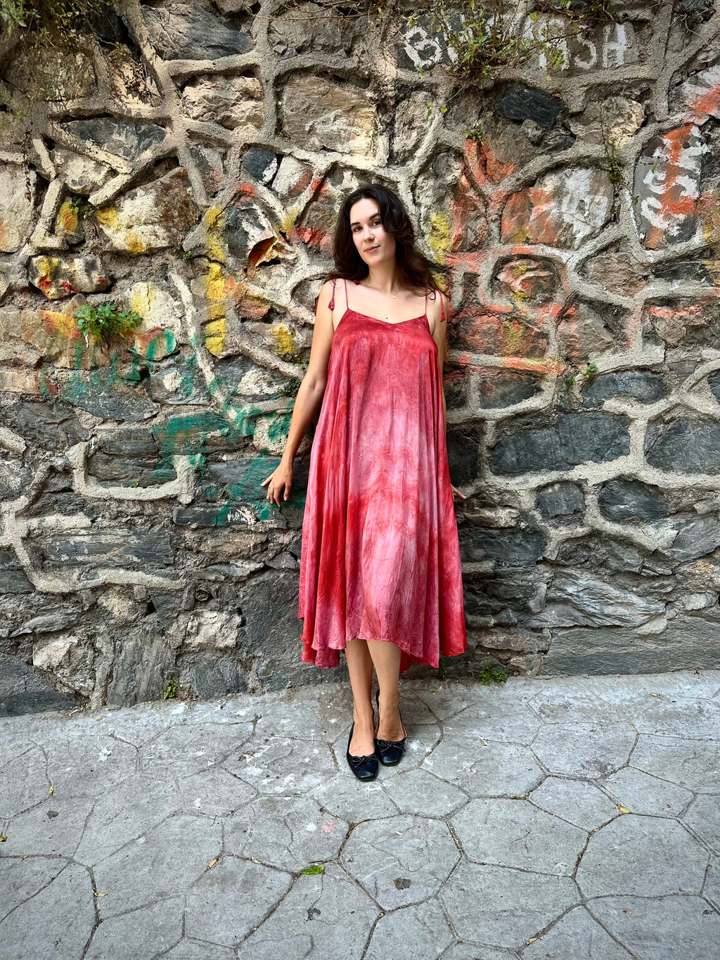 red silk dress made in istanbul