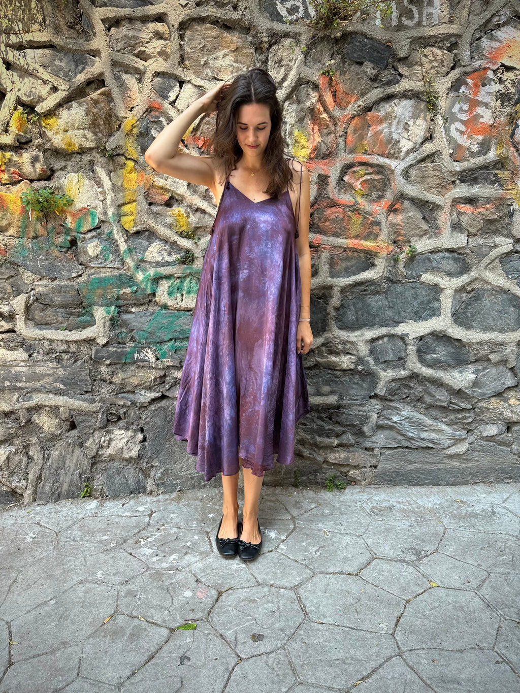tye dye silk dress