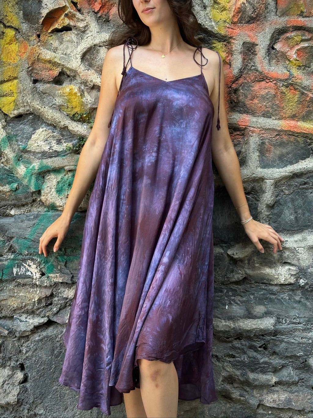 tye dye silk dress