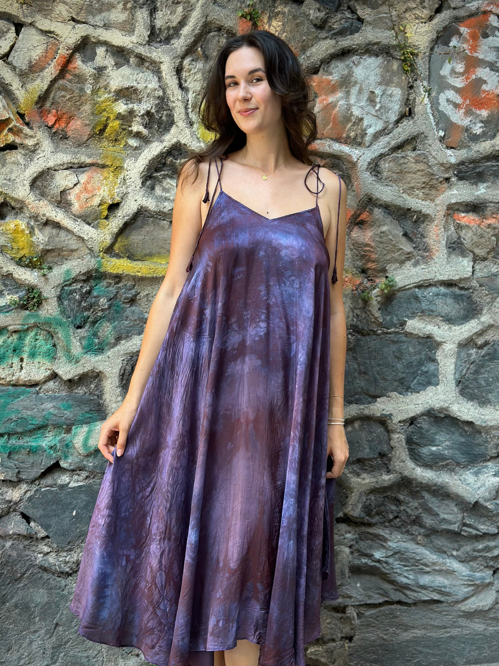 tye dye silk dress