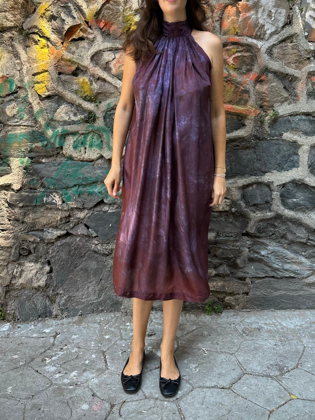 natural dye silk dress