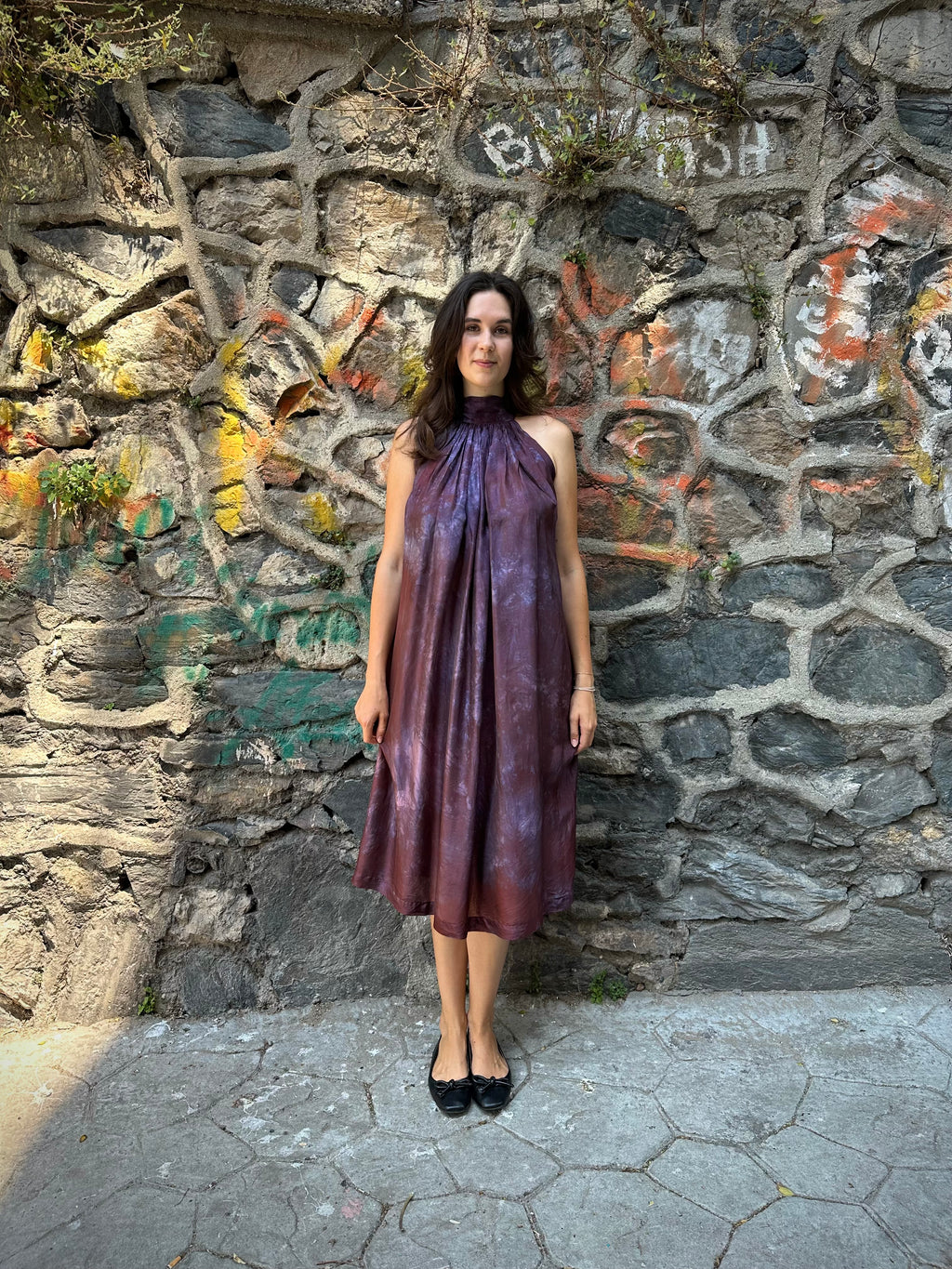 tye dye silk dress