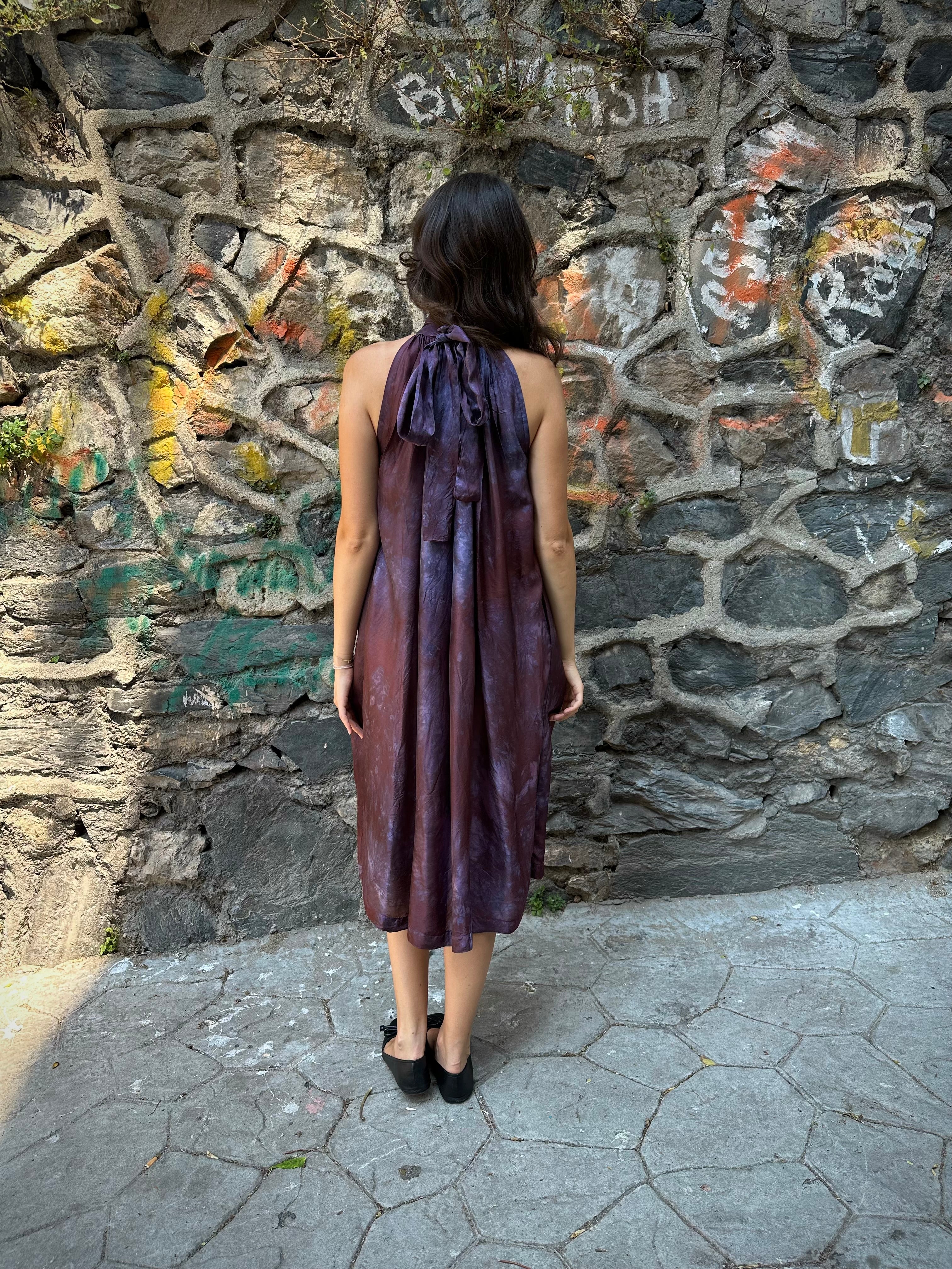 natural dyed silk dress
