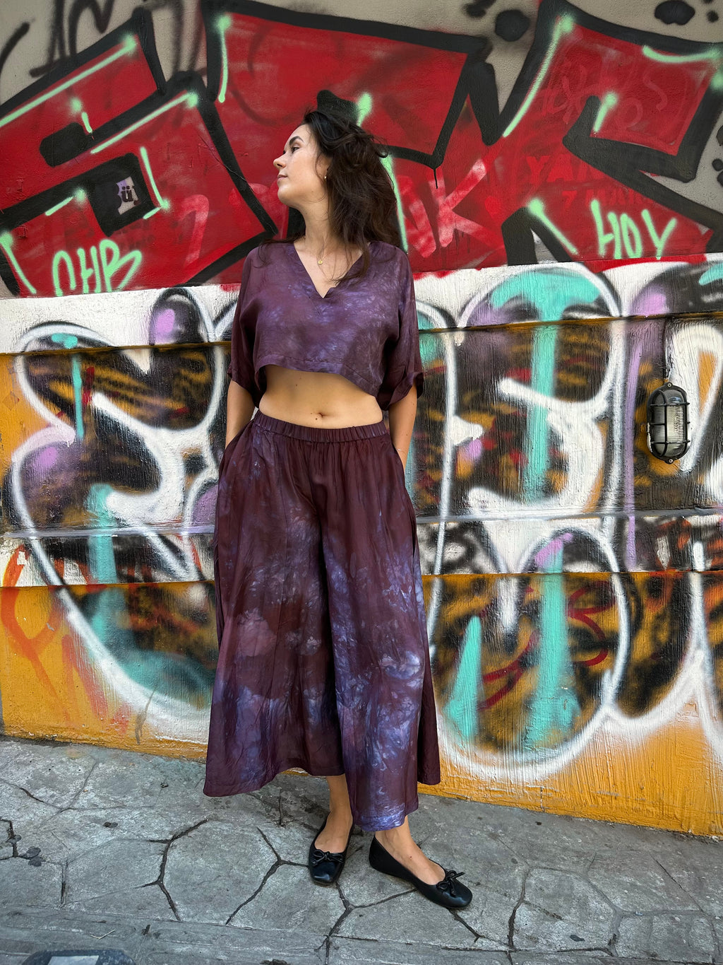 Purple Silk Nikki Pants