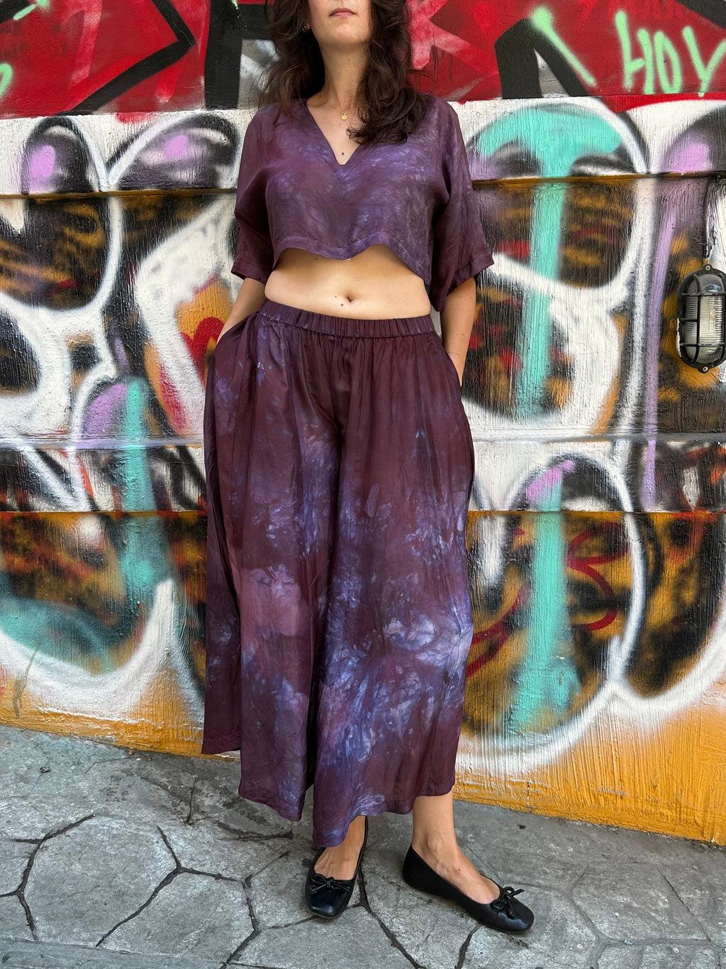 Purple Silk Nikki Pants