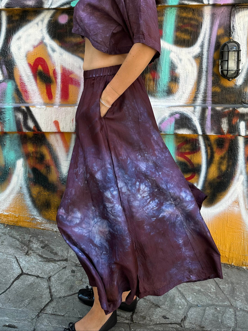 Purple Silk Nikki Pants
