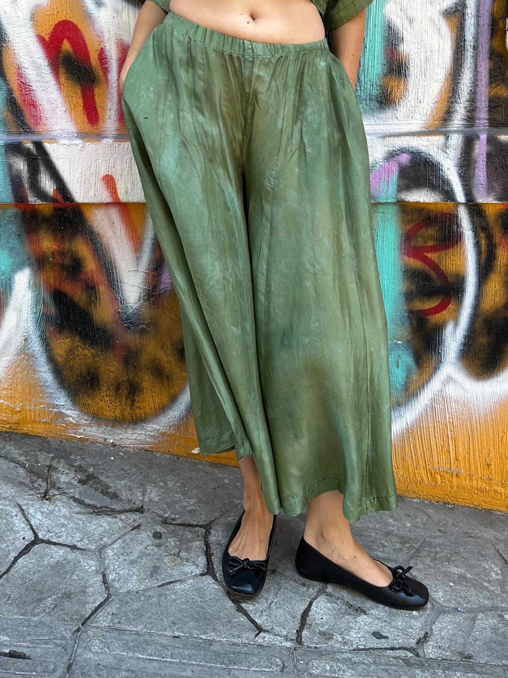 handmade casual silk pants 