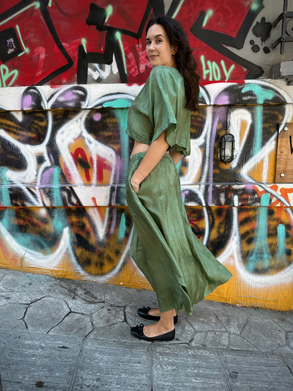 silk pants with pockets