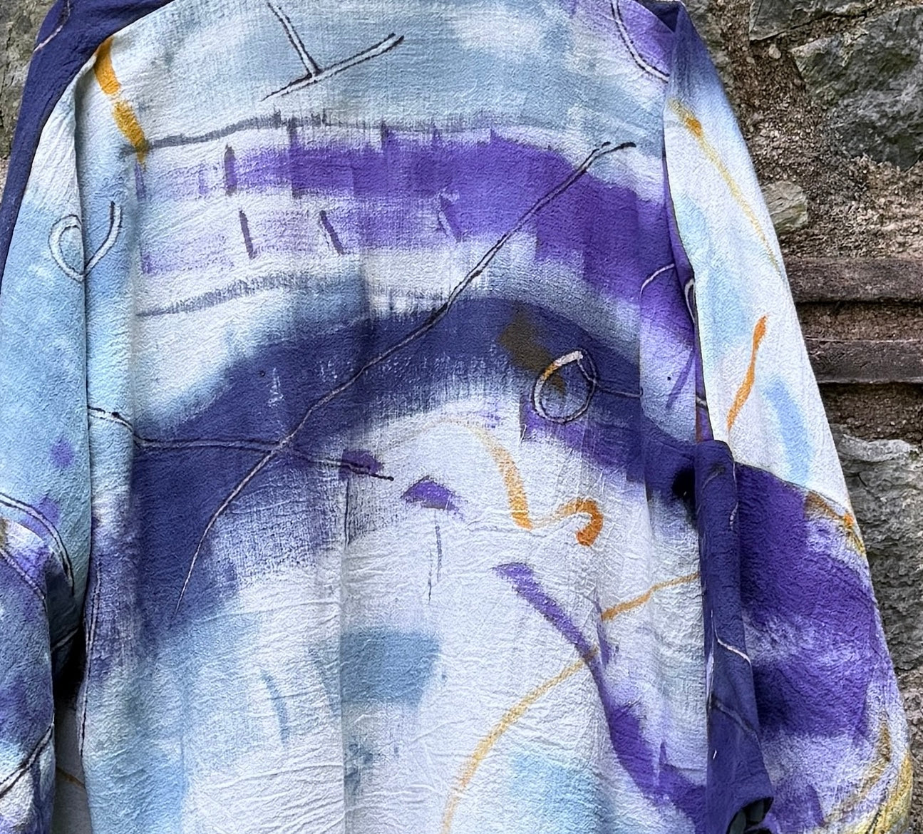 Sarah's Grey Hand-Painted Jacket