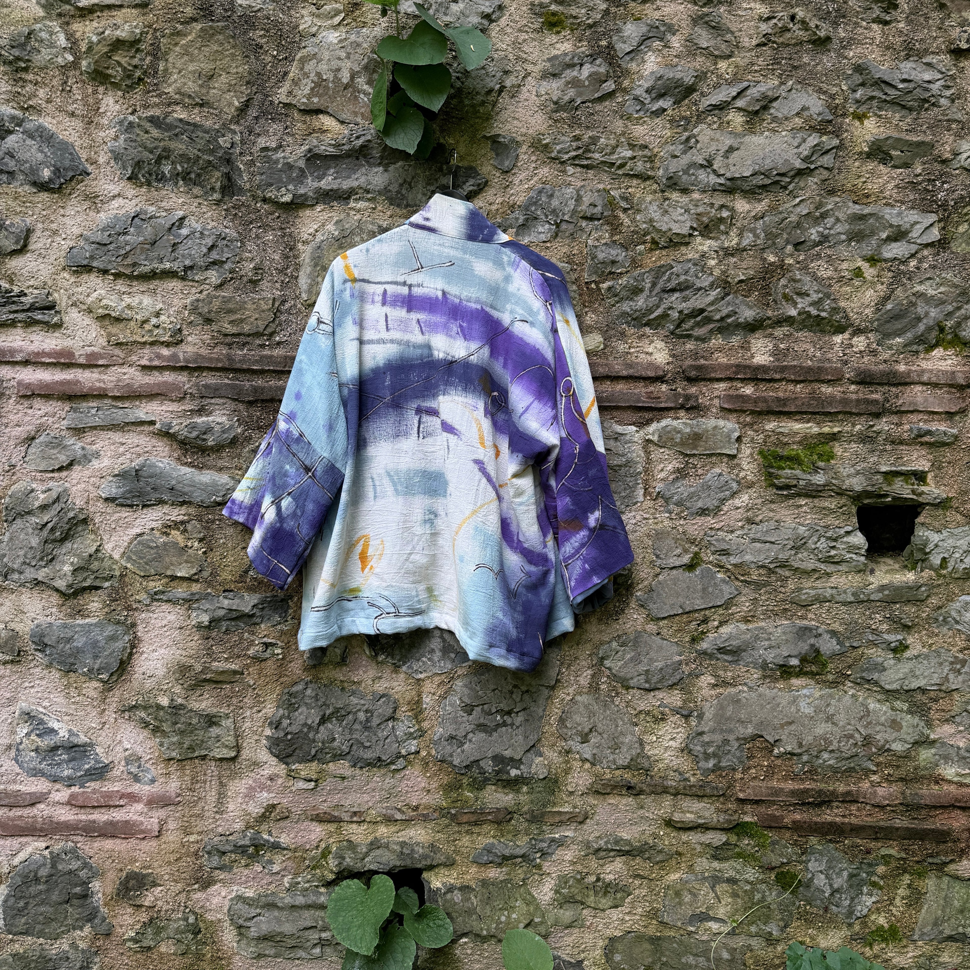 Sarah's Grey Hand-Painted Jacket