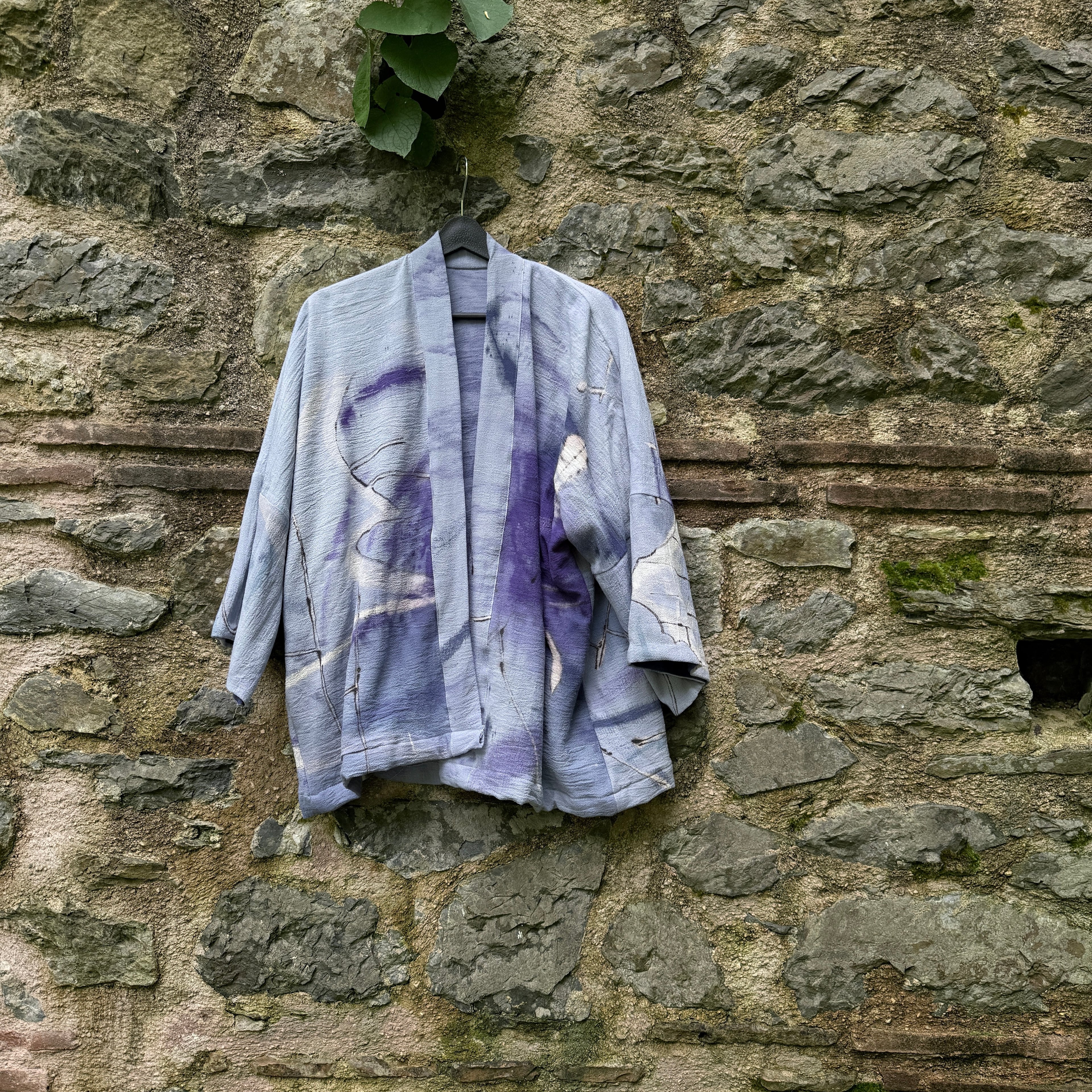 Sarah's Grey Hand-Painted Jacket