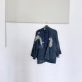 Sarah's Dark Blue Hand-Painted Jacket